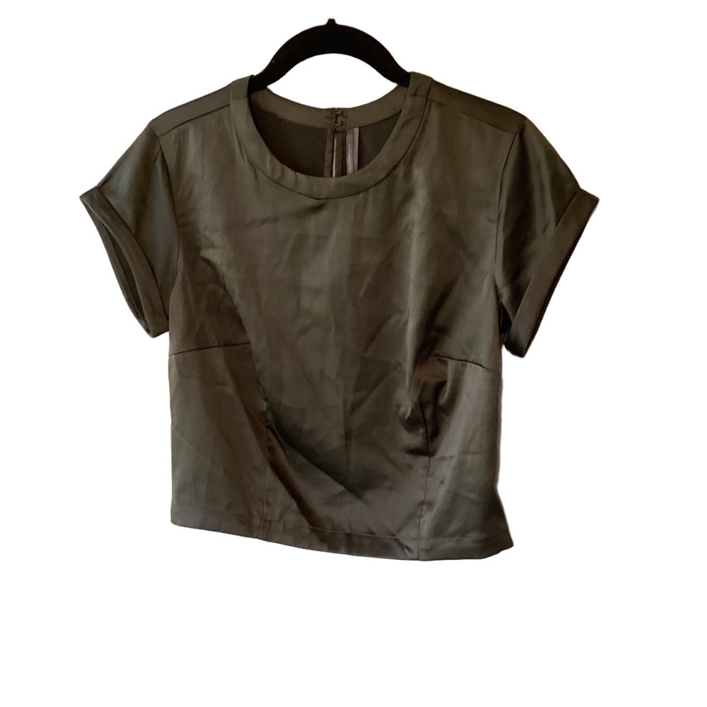 Anthropologie Olive Green Crop Top